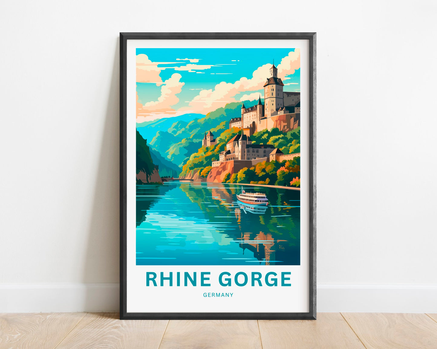 Rhine Gorge Travel Poster