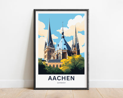 Aachen Church Travel Poster