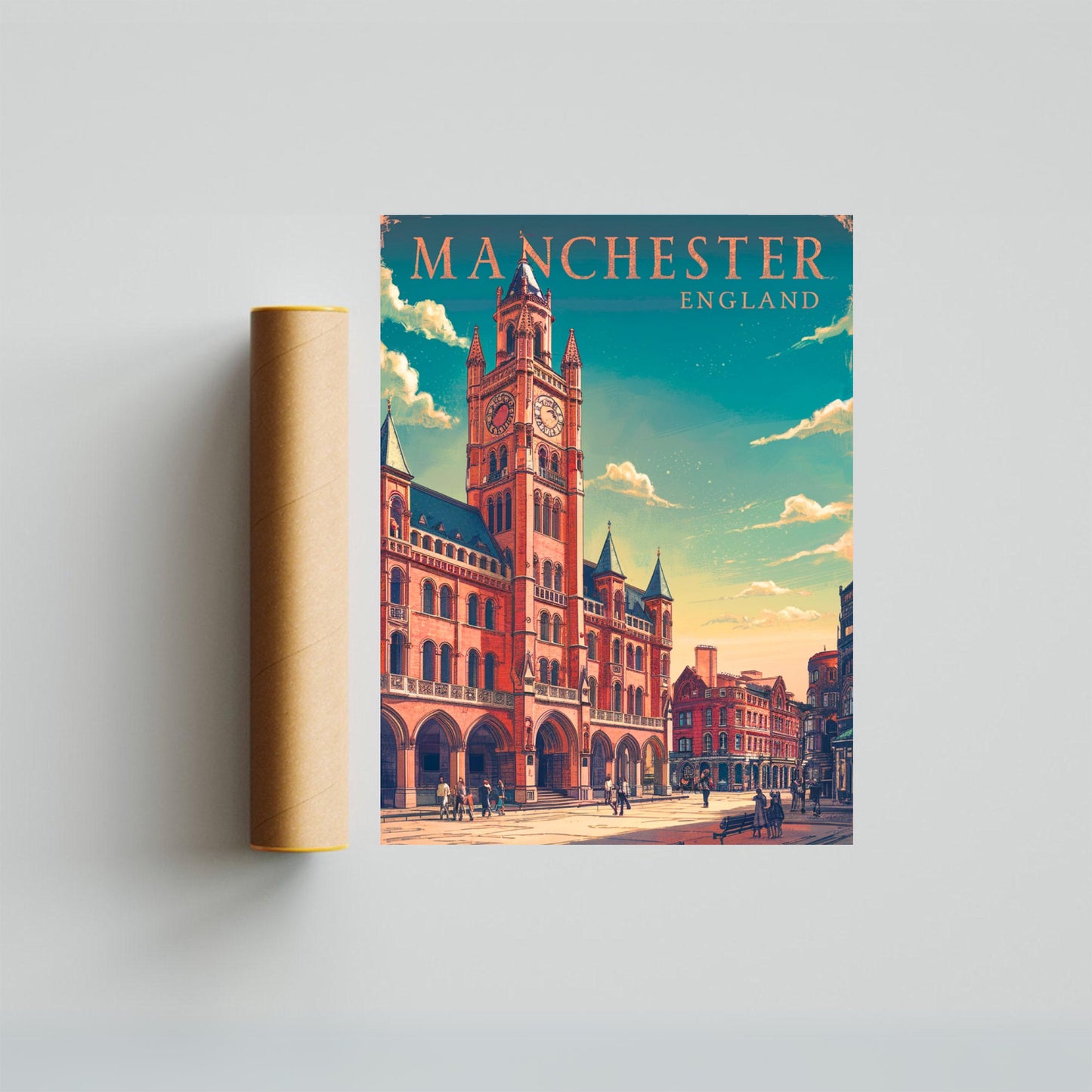 Manchester Vintage Travel Poster - Industrial Heritage