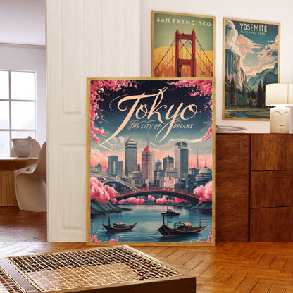 Tokyo Vintage Travel Poster - Beautiful Views