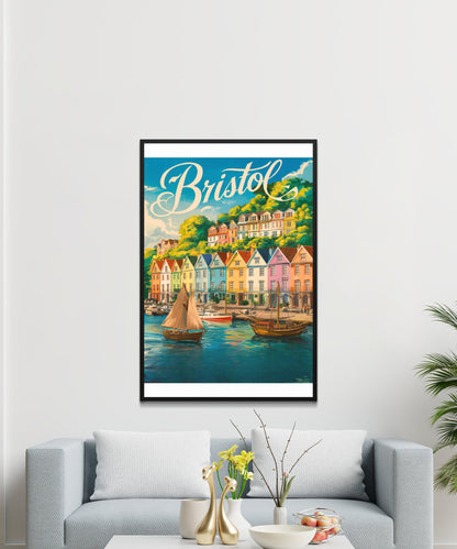 Bristol Vintage Travel Poster - Harbour Town