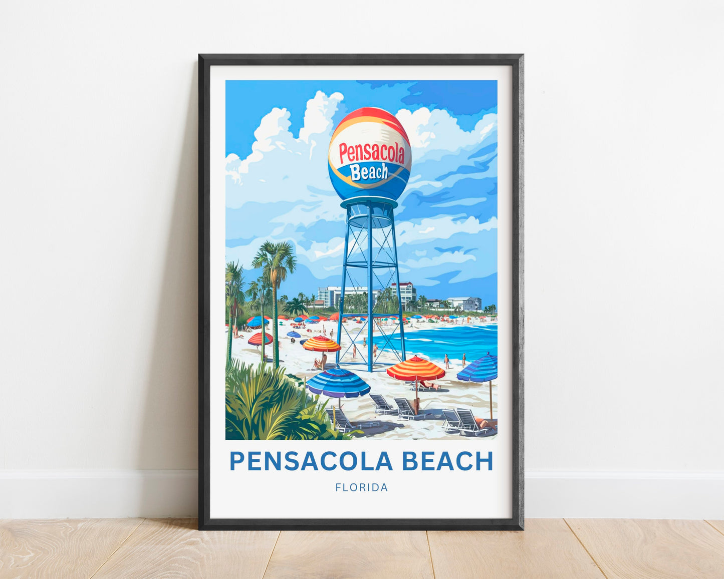 Pensacola Travel Print - Crowded Place