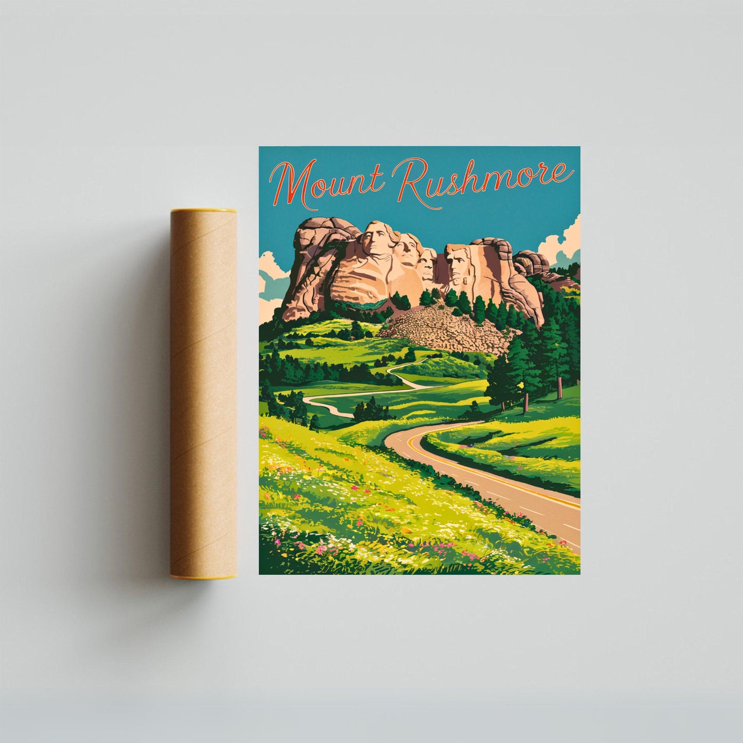 Mount Rushmore Vintage Travel Poster - Timeless American Monument