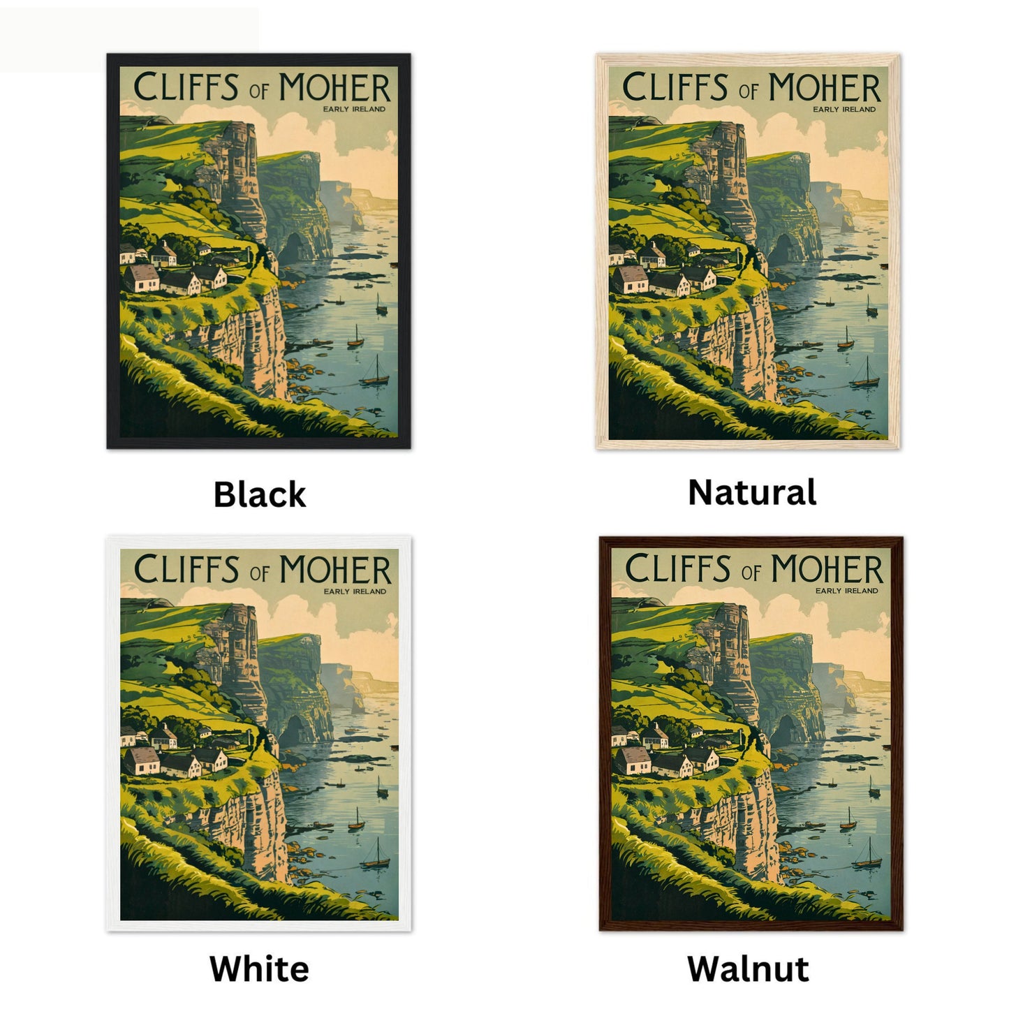 Cliffs of Moher Vintage Travel Poster - Rugged Coastal Beauty