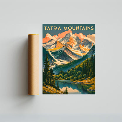 Tatra Mountains Vintage Travel Poster