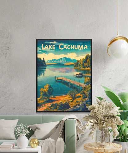 Lake Cachuma Vintage Travel Poster - Serene Waters