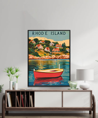 Rhode Island Vintage Travel Poster