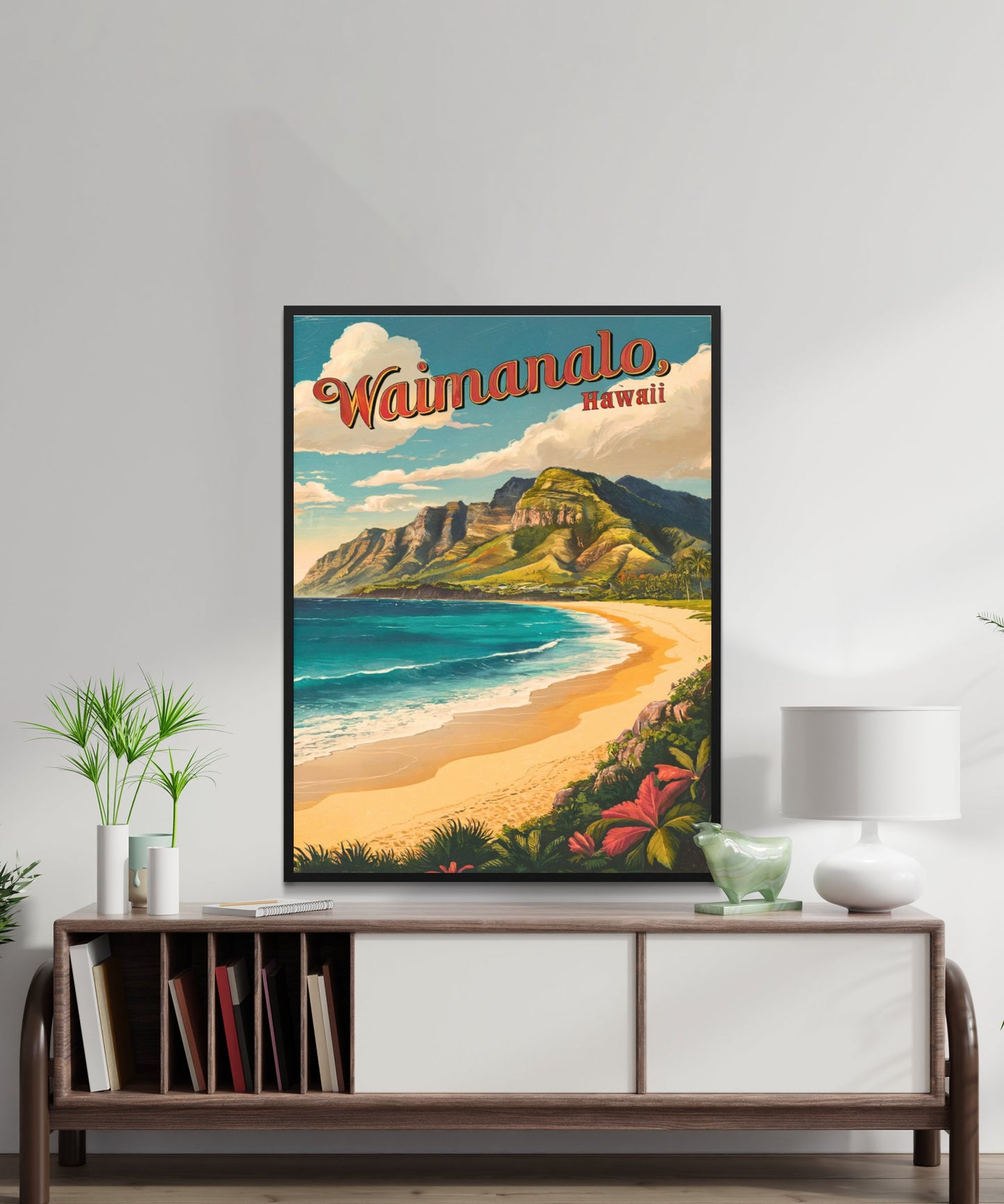 Waimanalo Vintage Travel Poster