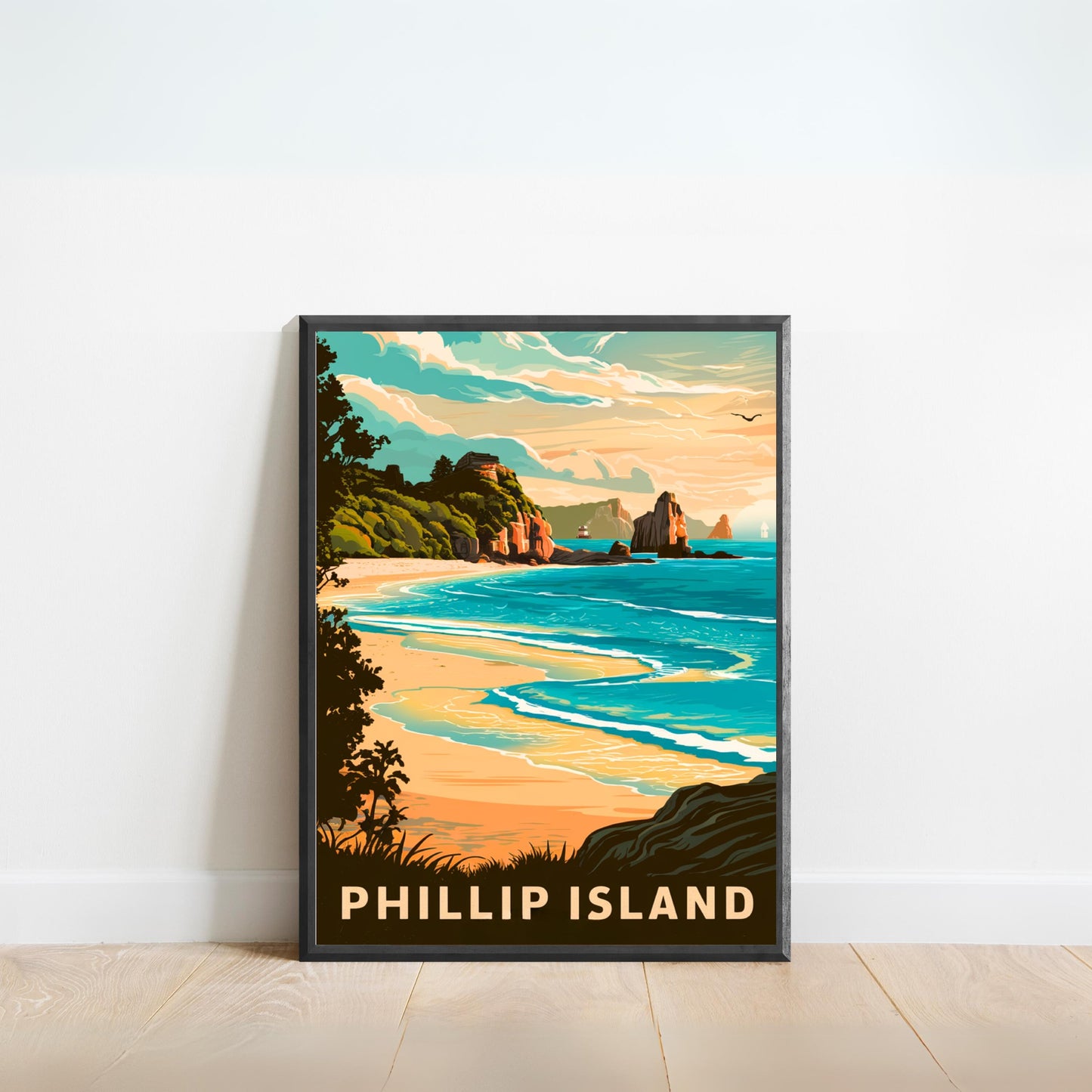 Phillip Island Vintage Travel Poster - Coastal Paradise