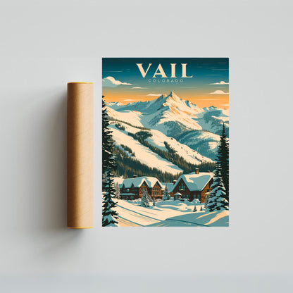 Vail Mountain Vintage Travel Poster