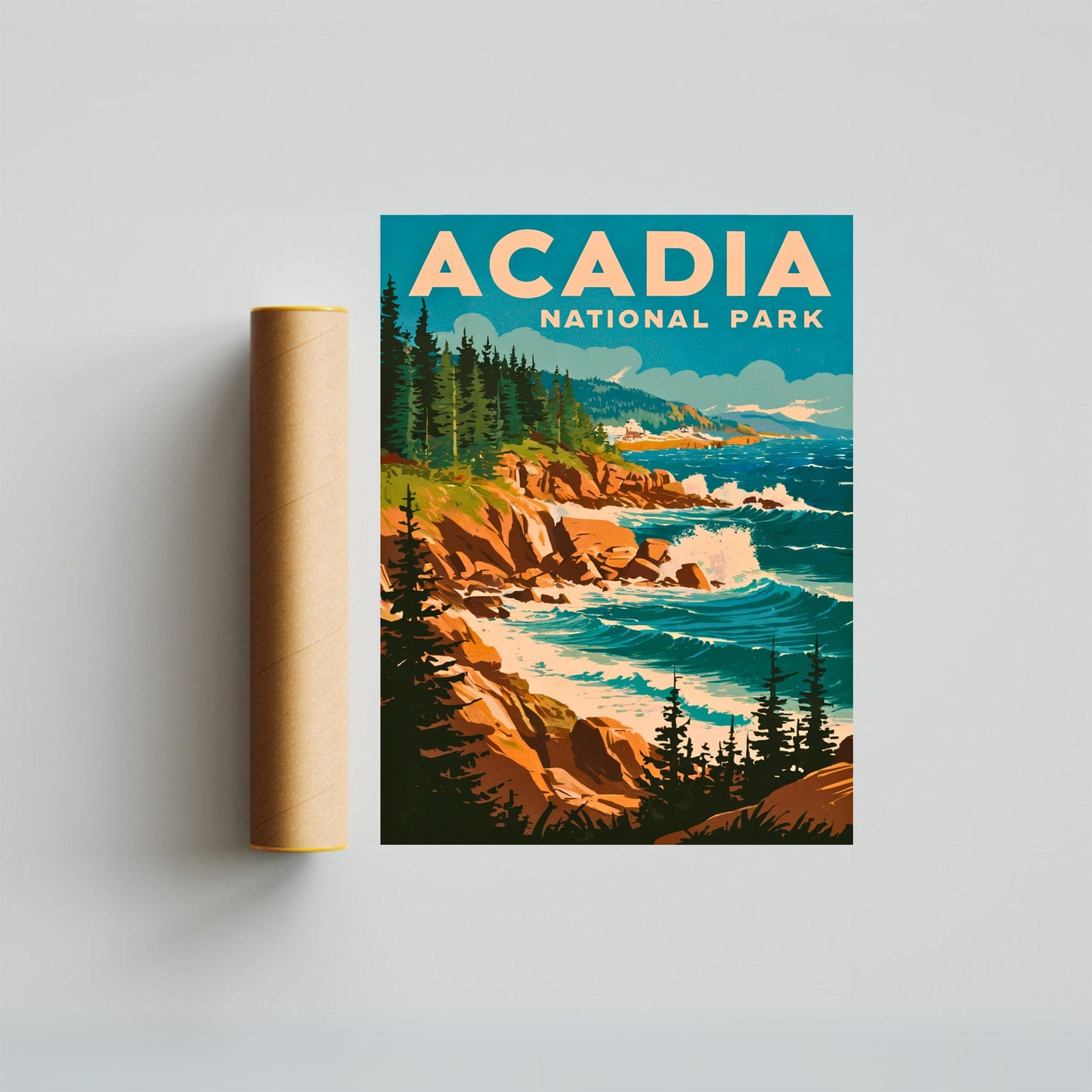 Acadia Vintage Travel Poster