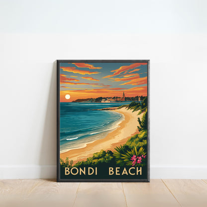 Bondi Beach Vintage Travel Poster- Retro Waves: A Nostalgic Look