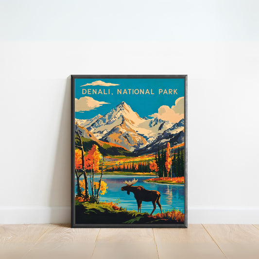 Denali Vintage Travel Poster