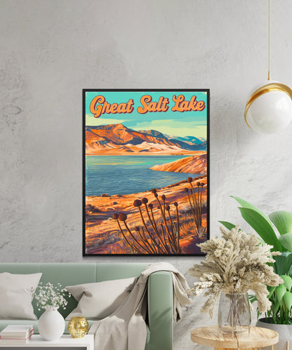 Great Salt Lake Vintage Travel Poster