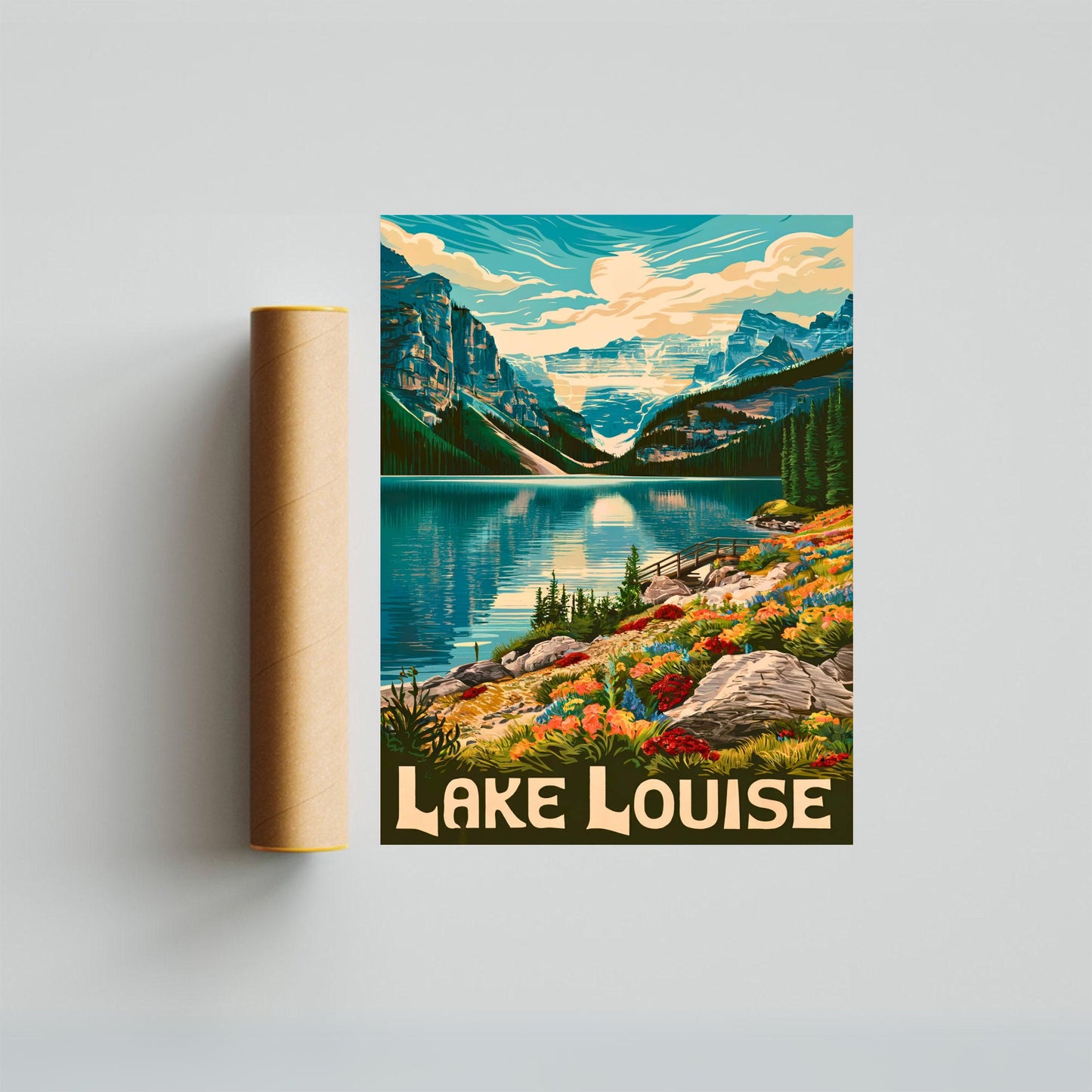 Lake Louise Vintage Travel Poster - Timeless Elegance