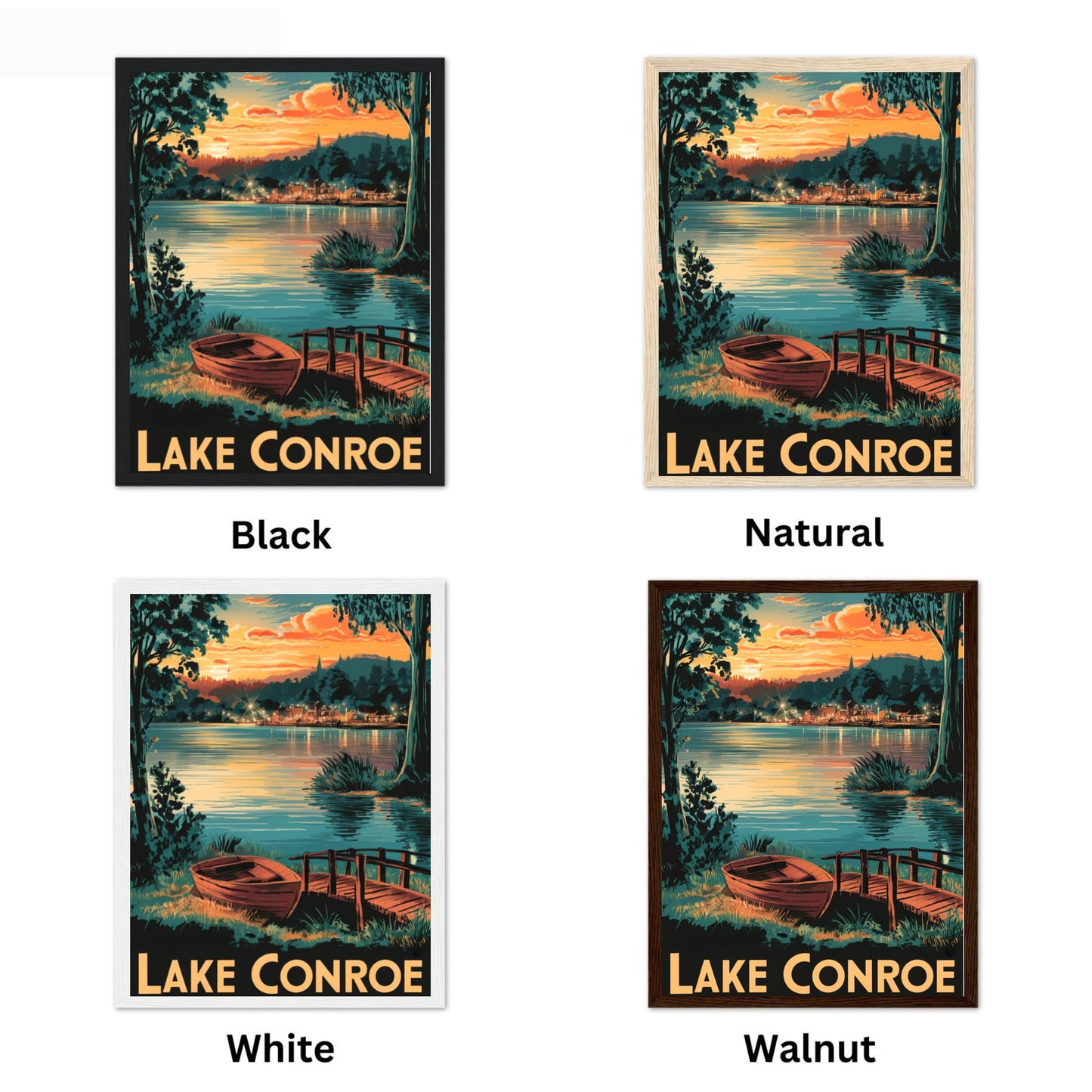 Lake Conroe Vintage Travel Poster - Crystal Clear