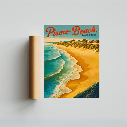 Pismo Beach Vintage Travel Poster