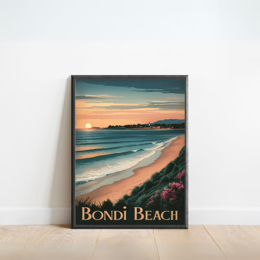 Bondi Beach Vintage Travel Poster