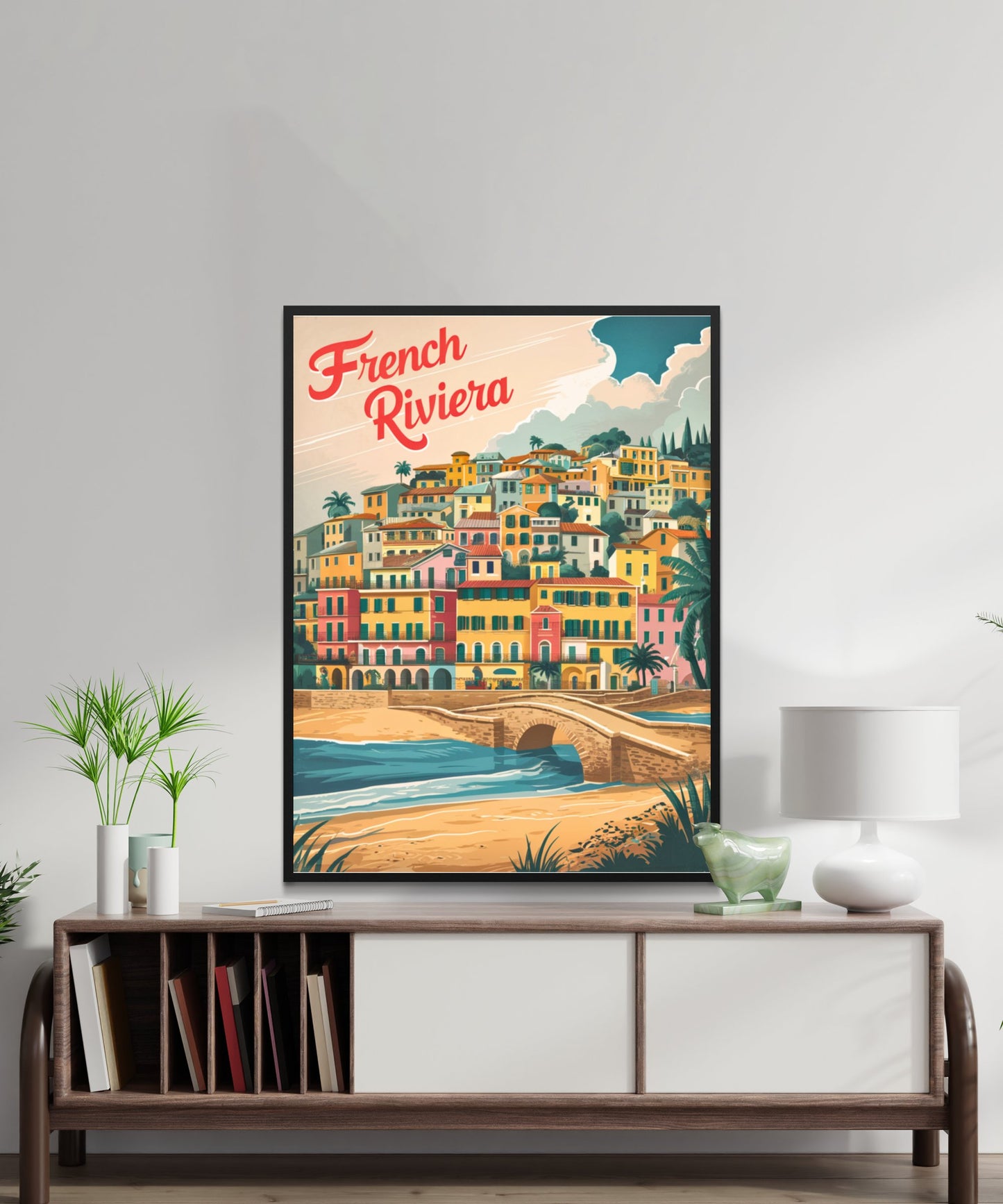 French Riviera Vintage Travel Poster - Timeless Mediterranean Glamour