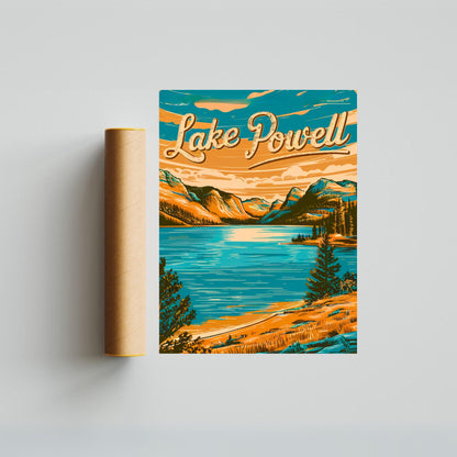 Lake Powell Vintage Travel Poster - Boating Paradise