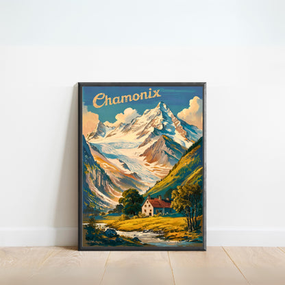 Chamonix Vintage Travel Poster - Alpine Majesty