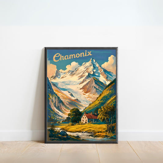 Chamonix Vintage Travel Poster - Alpine Majesty