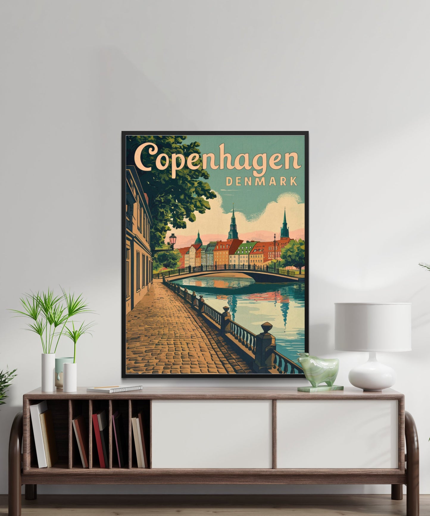 Copenhagen Vintage Travel Poster - Heart of Denmark