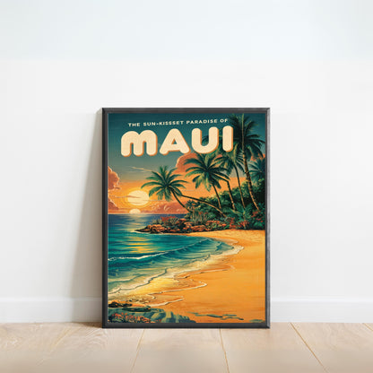 Maui Vintage Travel Poster - Island Serenity