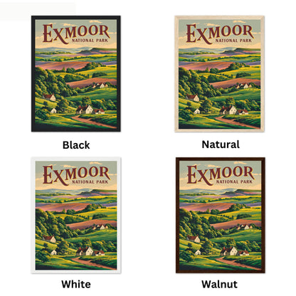 Exmoor Vintage Travel Poster - Rolling Hills and Heather