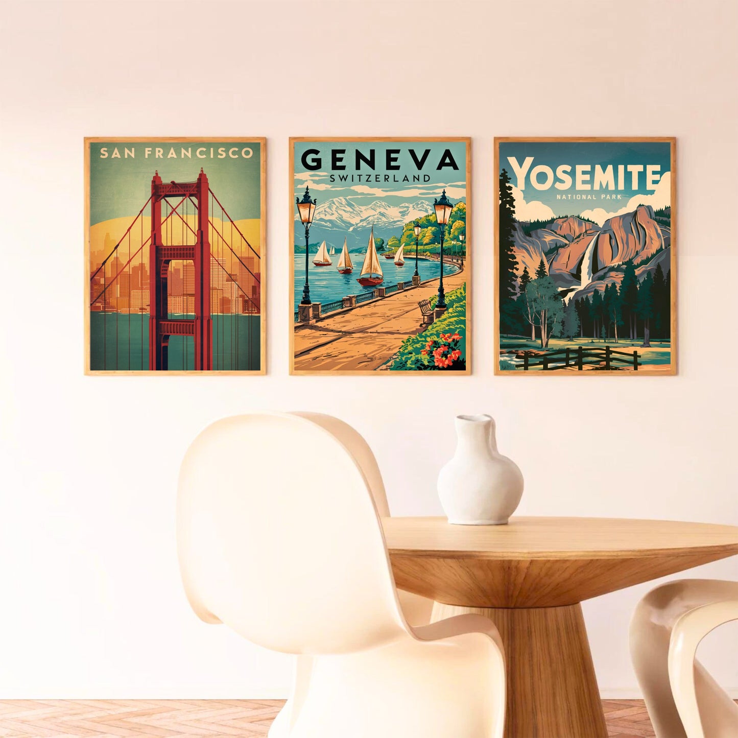 Geneva Vintage Travel Poster - Lake and Mountains