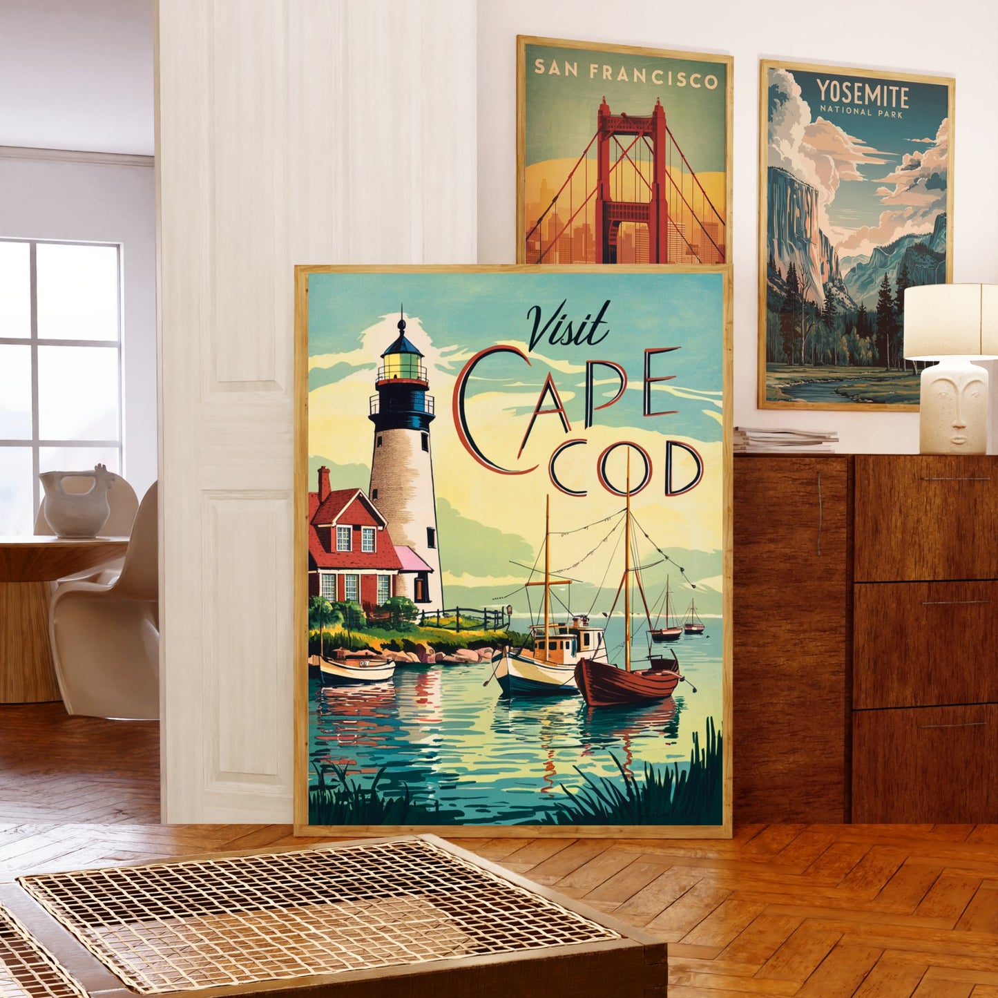 Cape Cod Vintage Travel Poster - Beachfront Beauty