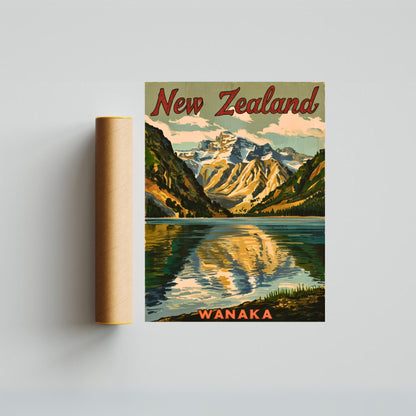 New Zealand Vintage Travel Poster