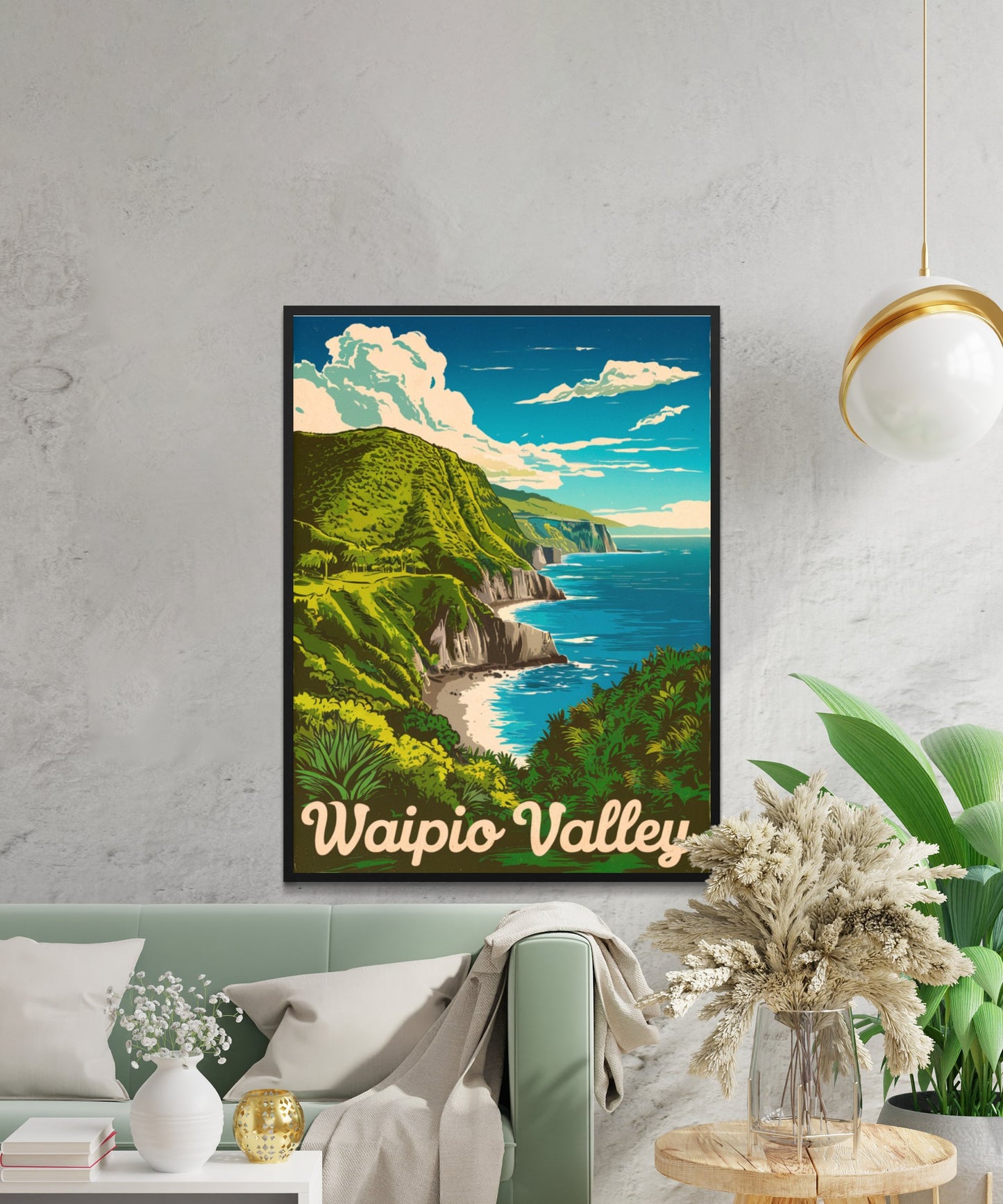 Waipio Valley Vintage Travel Poster