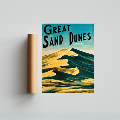 Great Sand Dunes Vintage Travel Poster