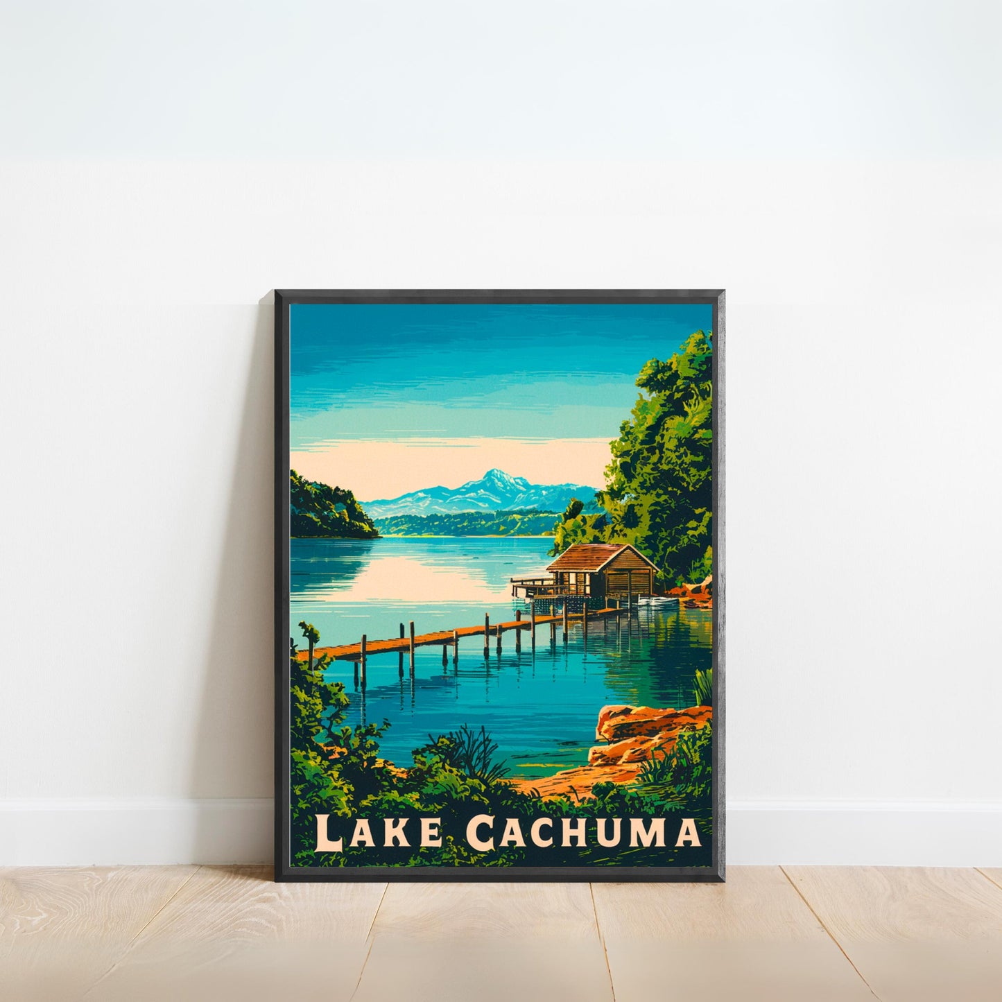 Lake Cachuma Vintage Travel Poster - Boating Haven