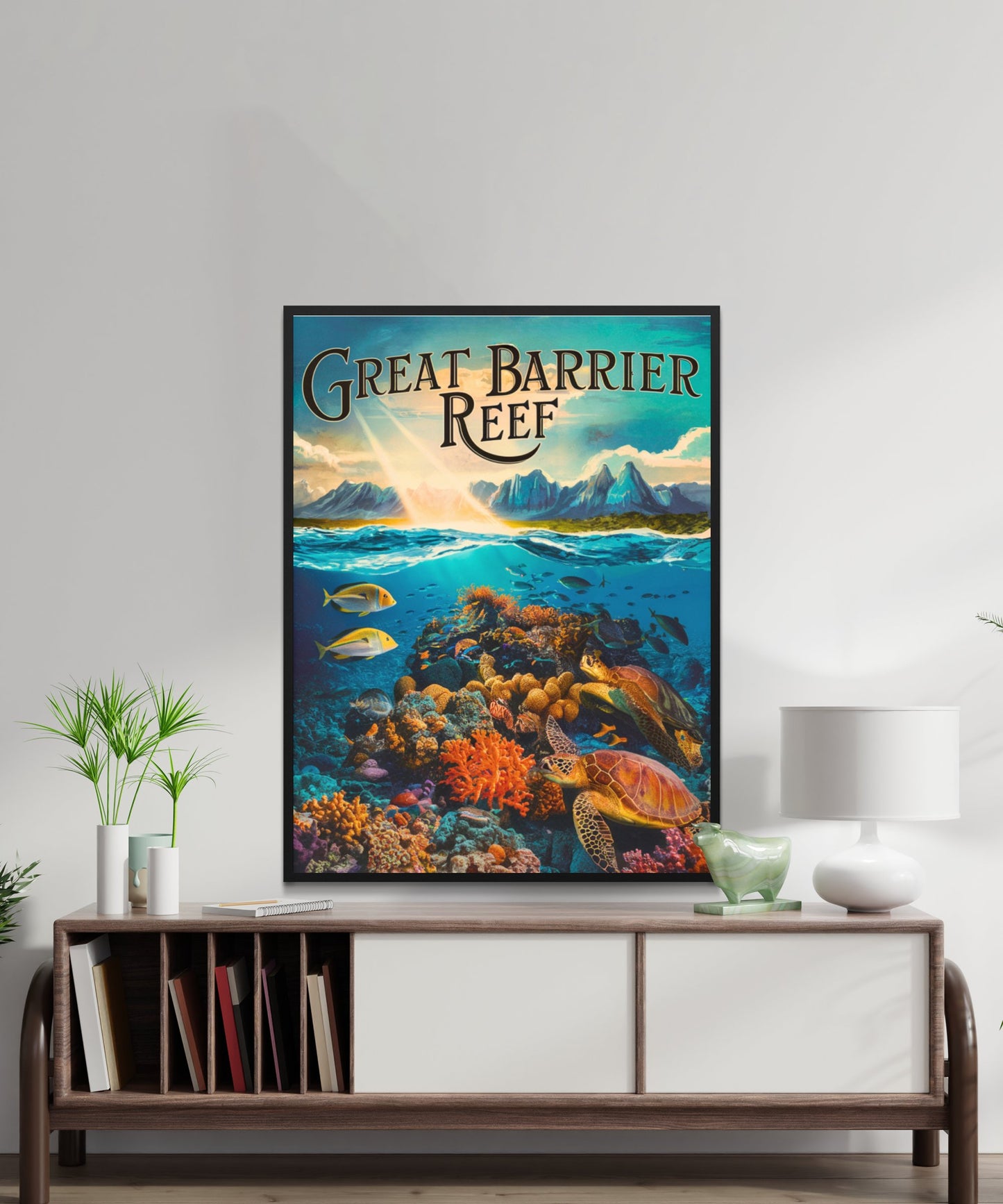 Great Barrier Reef Vintage Travel Poster