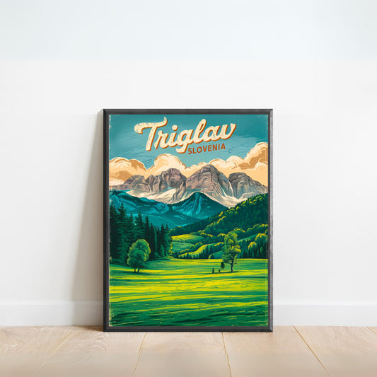 Triglav Vintage Travel Poster - Alpine Peak