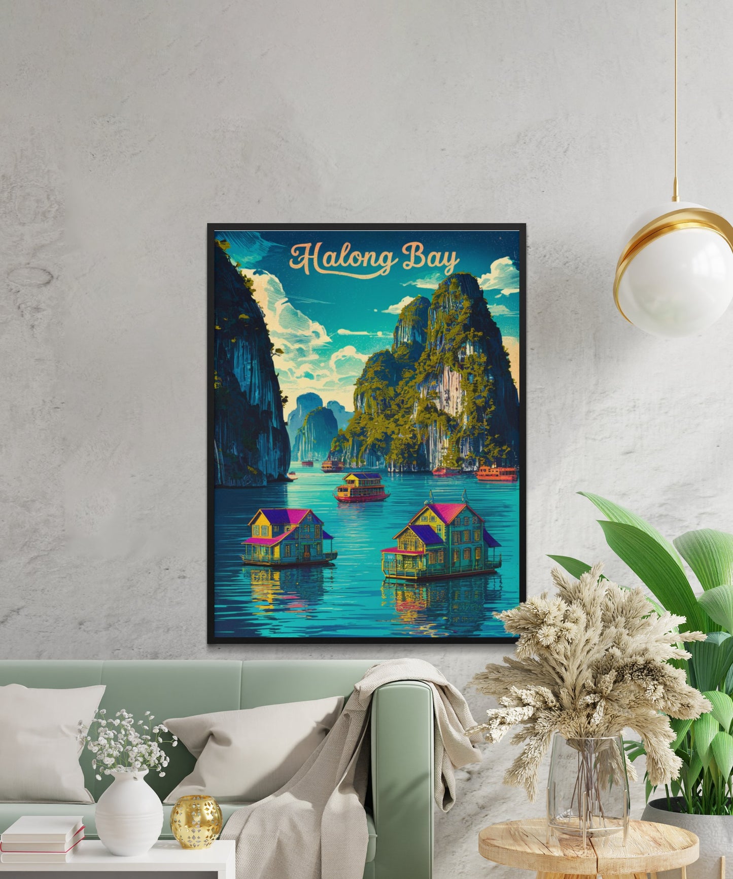 Halong Bay Vintage Travel Poster - Tranquil Escape