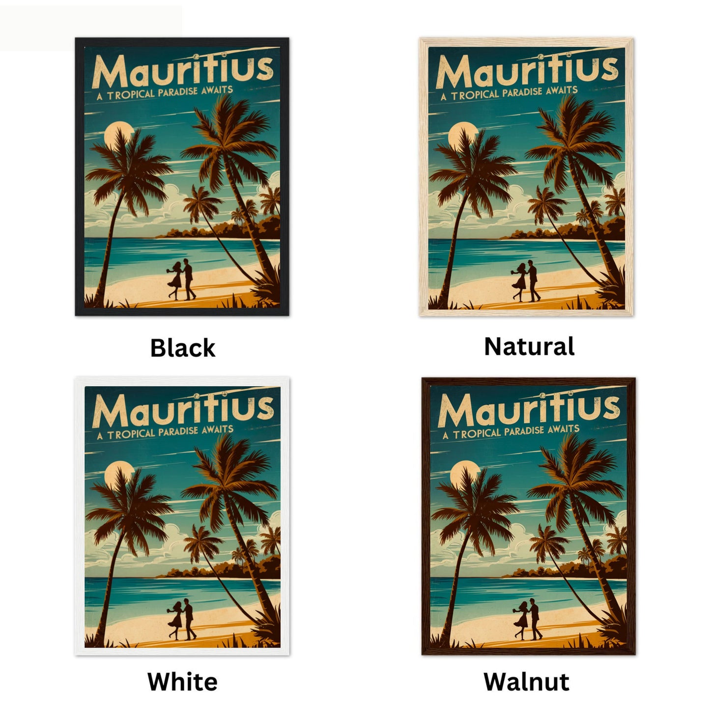 Mauritius Vintage Travel Poster - Pristine Beaches