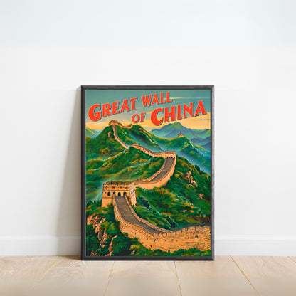 Great Wall of China Vintage Travel Poster - The Majestic Fortress