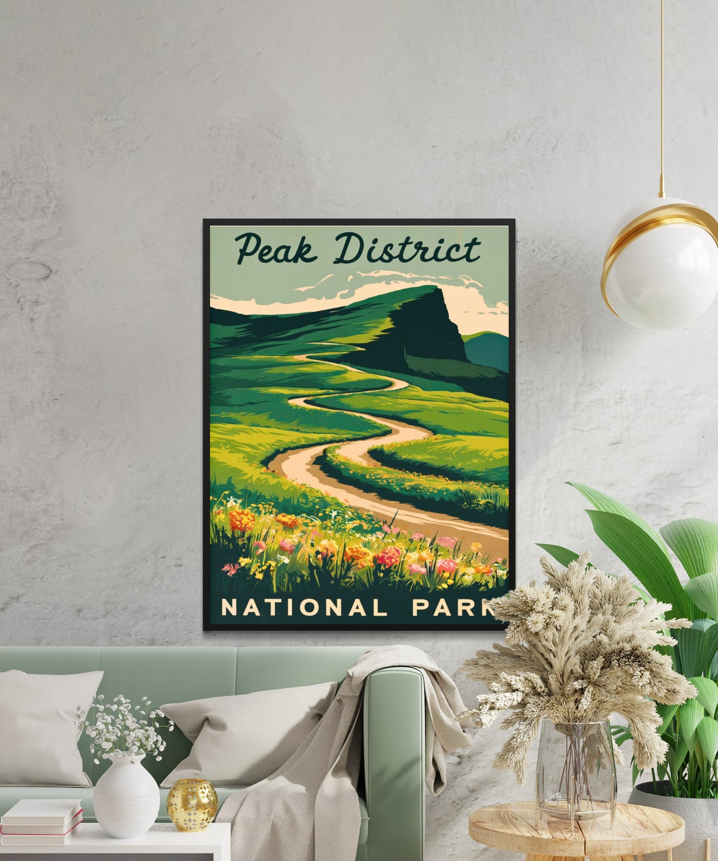 Peak District Vintage Travel Poster -Tranquil British Landscapes