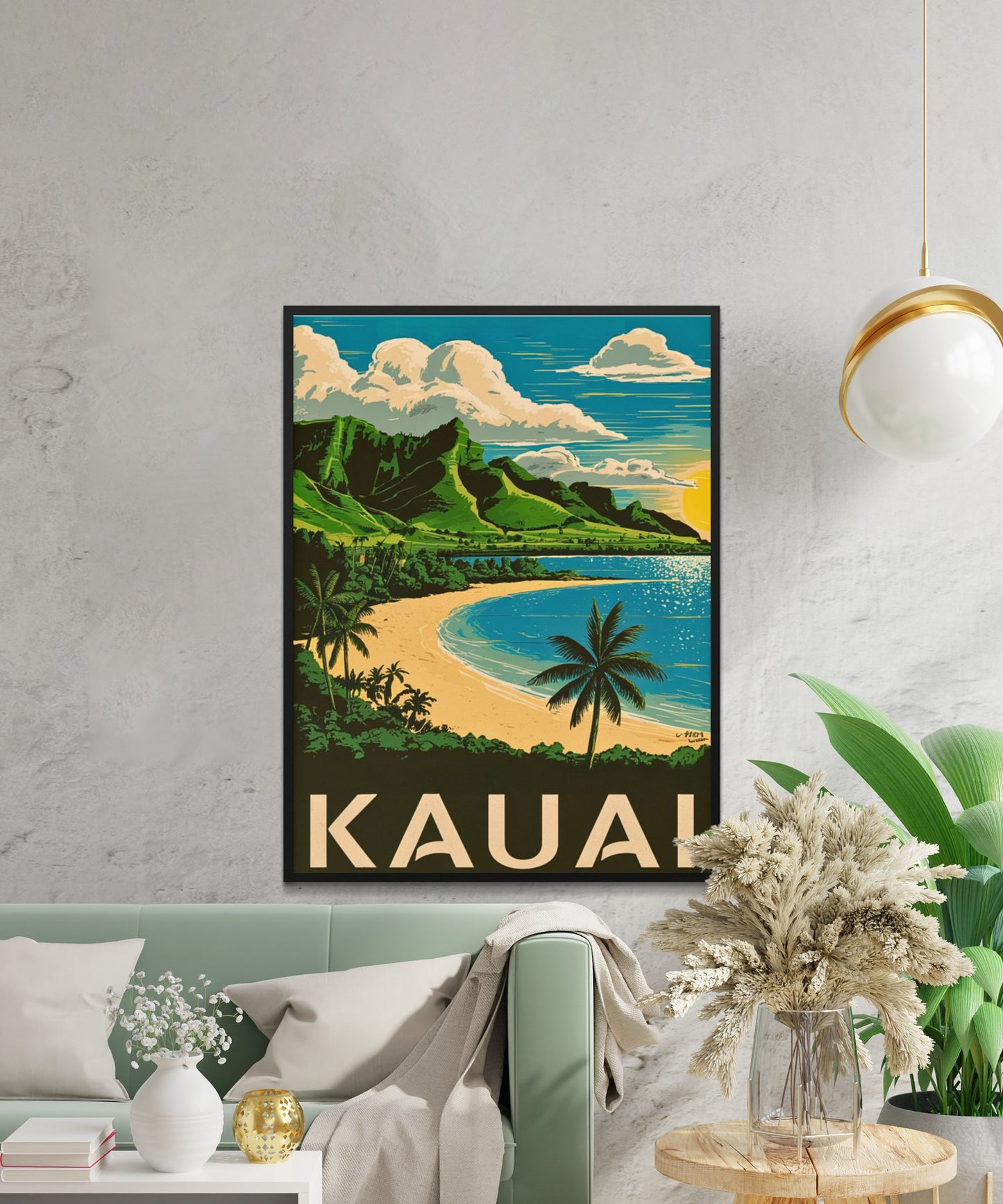 Kauai Vintage Travel Poster - Pristine Beaches