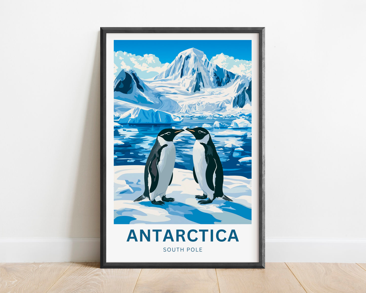 Antarctica Travel Poster - Frozen Continent