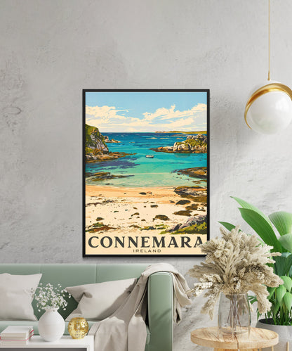 Connemara Vintage Travel Poster - Emerald Hills and Serene Lakes