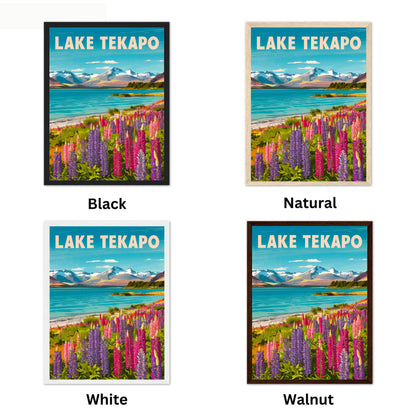 Lake Tekapo Vintage Travel Poster