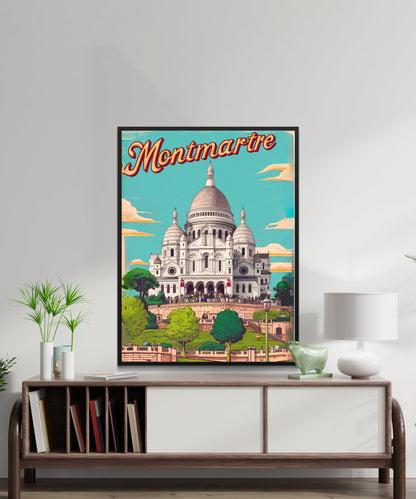 Montmartre Vintage Travel Poster -  Sacred Heart