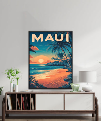 Maui Vintage Travel Poster - Aloha Island Charm