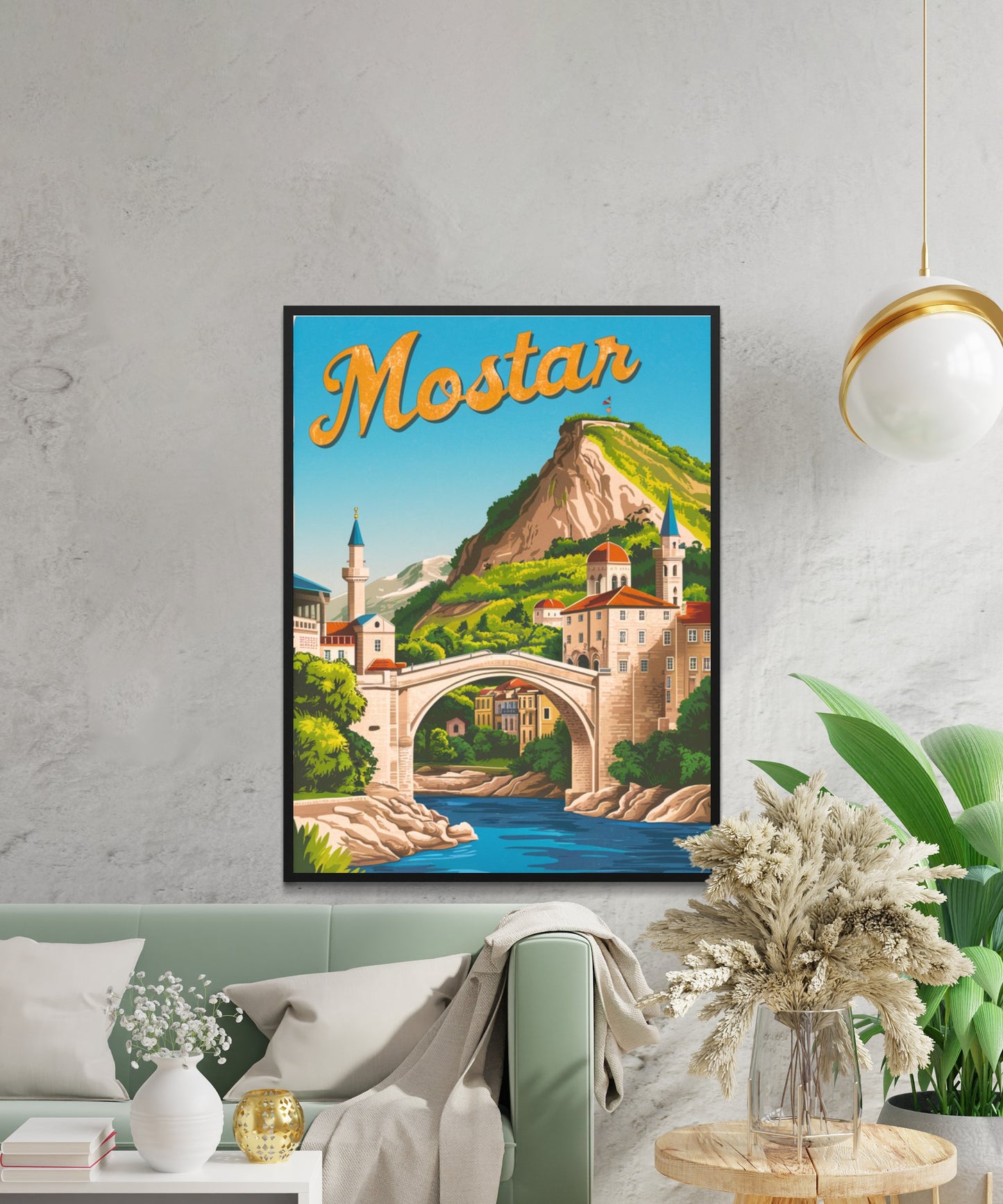 Mostar Vintage Travel Poster