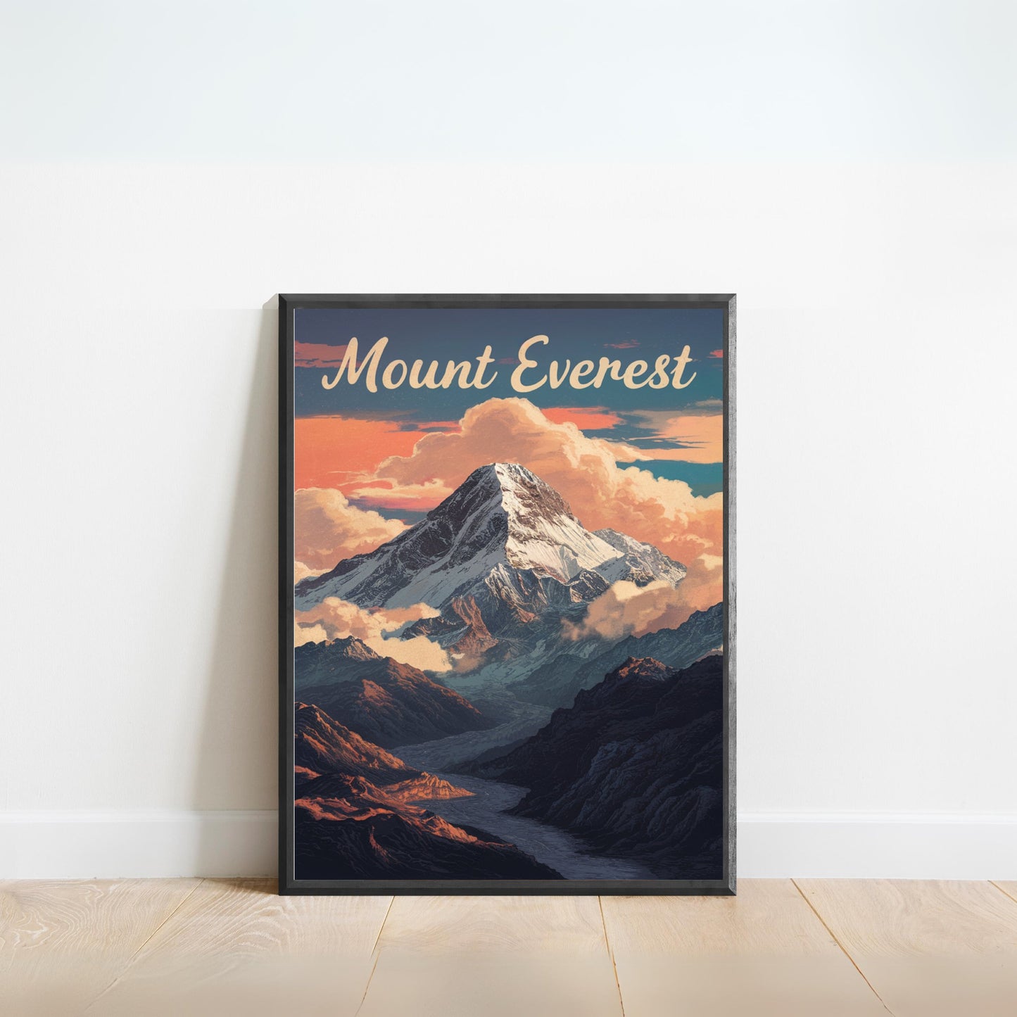 Mount Everest Vintage Travel Poster - Above the Clouds