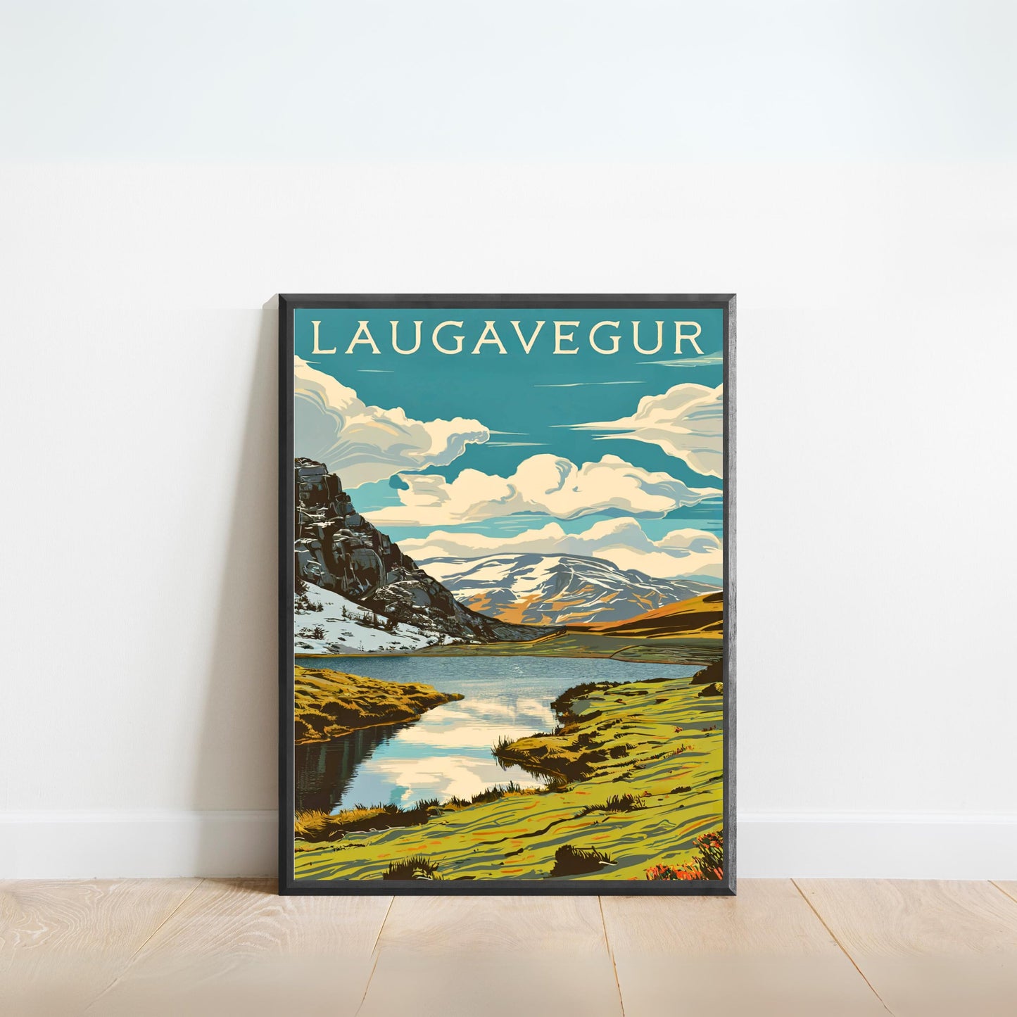 Laugavegur Vintage Travel Poster - Epic Trail of Iceland